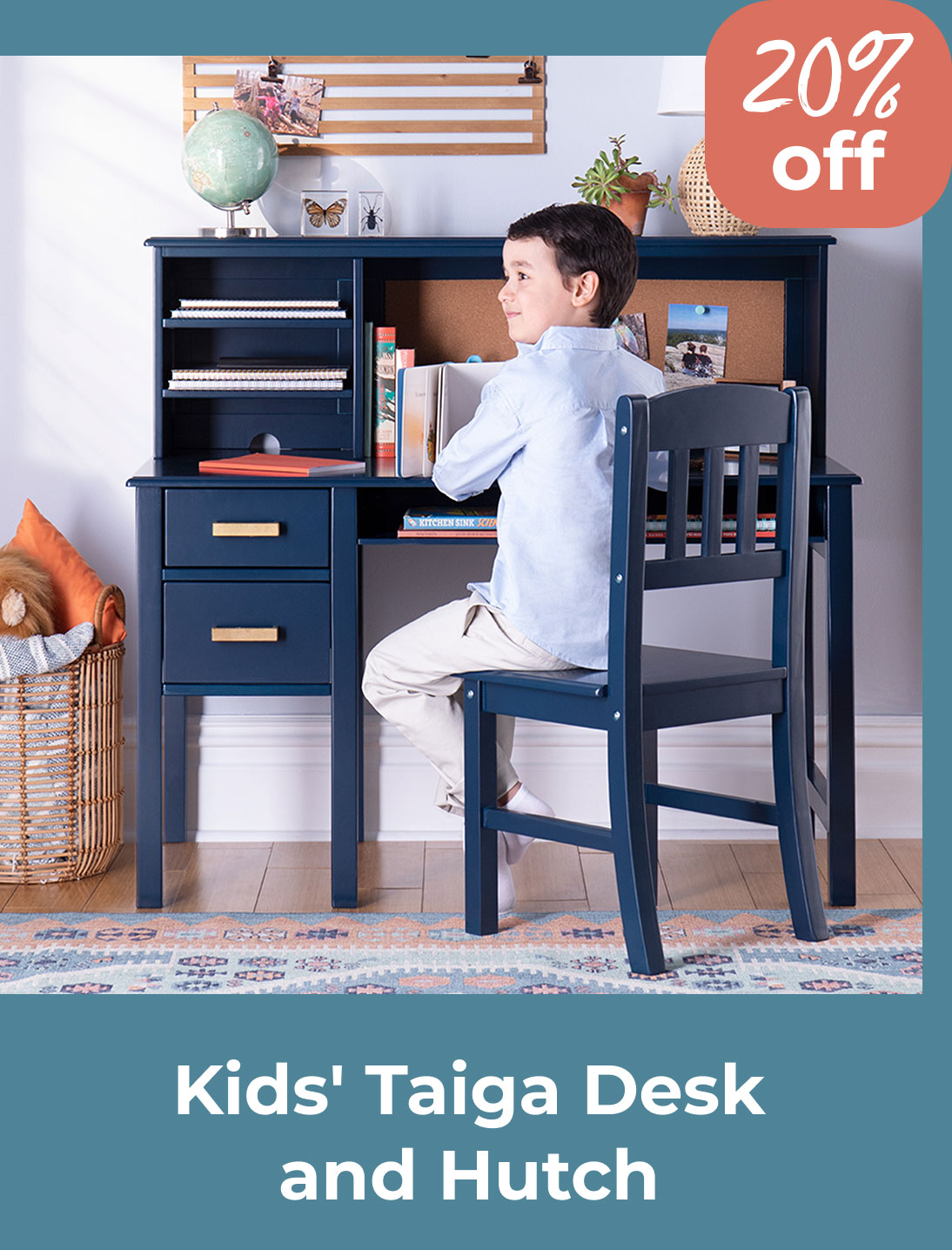 Kids' Taiga Desk and Hutch