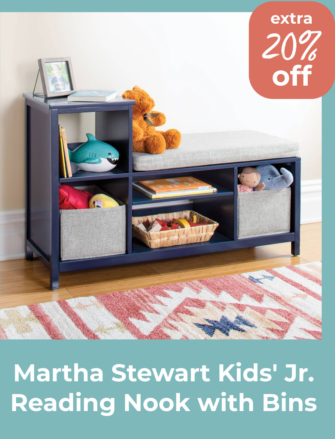 Martha Stewart Kids' Jr. Reading Nook with Bins