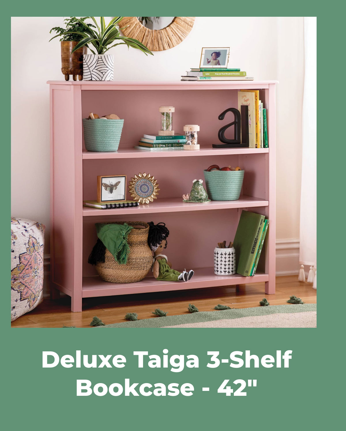Deluxe Taiga 3-Shelf Bookcase - 42"