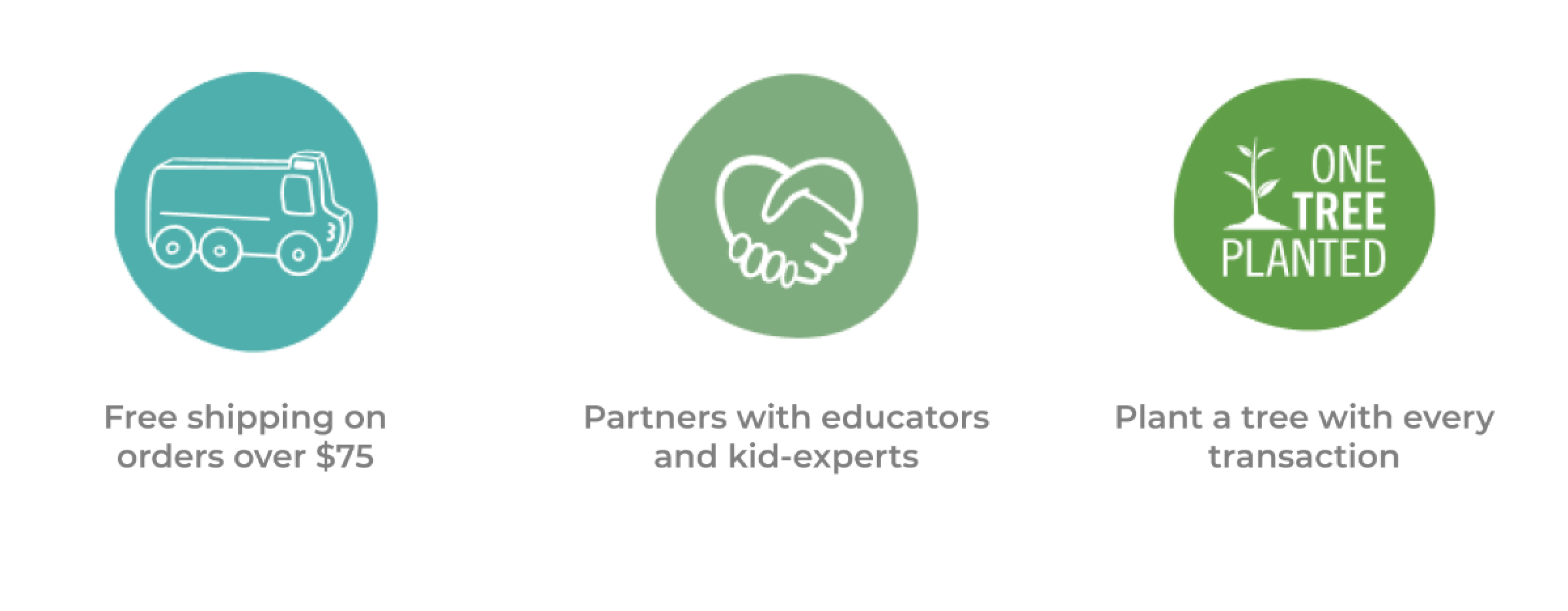 Free shipping on orders over $100. Partners with educators and kid-experts. Plant a tree with every transaction.