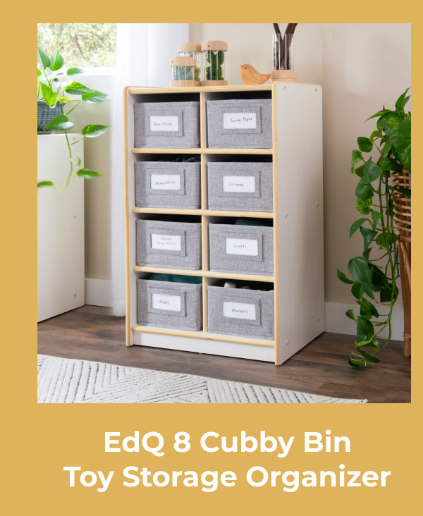 EdQ 8 Cubby Bin Toy Storage Organizer