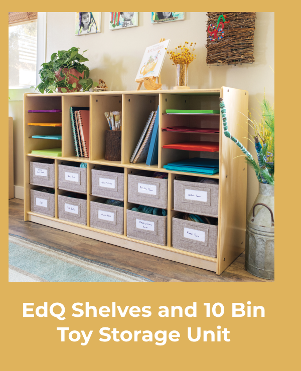 EdQ Shelves and 10 Bin Toy Storage Unit