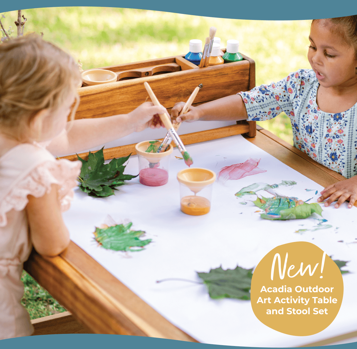 New! Acadia Outdoor Art Activity Table and Stool Set