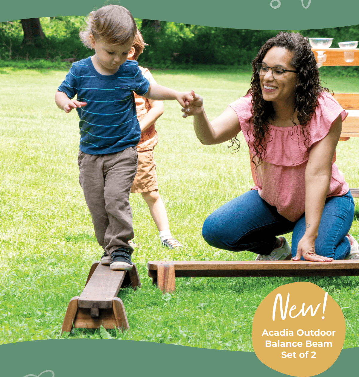 New! Acadia Outdoor Balance Beam Set of 2
