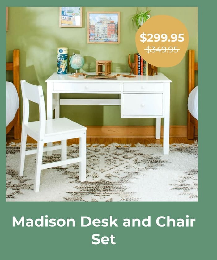 Guidecraft Kids Madison Desk and Chair Set