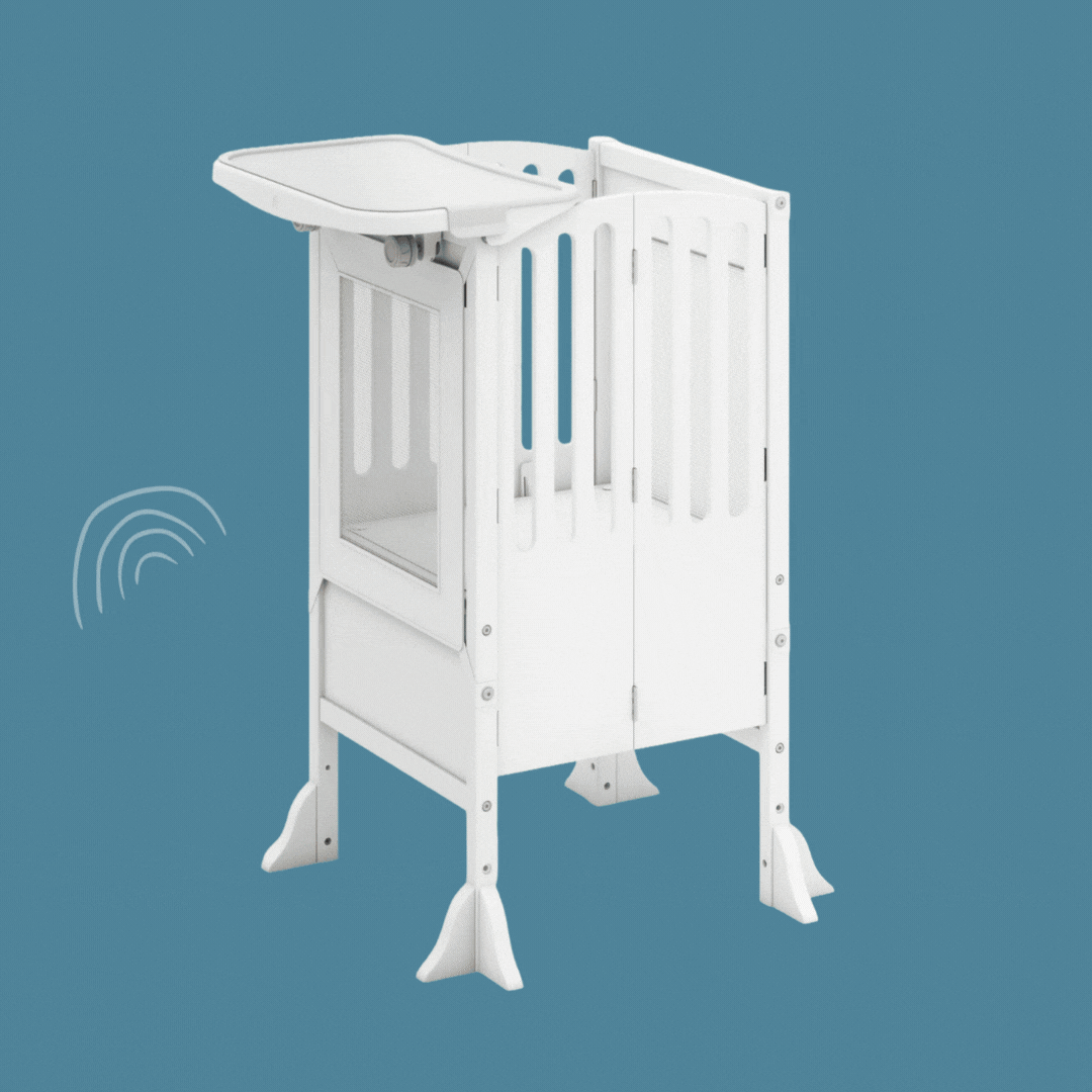 Contemporary Kitchen Helper Toddler Tower and Mealtime and Play Tray Bundle