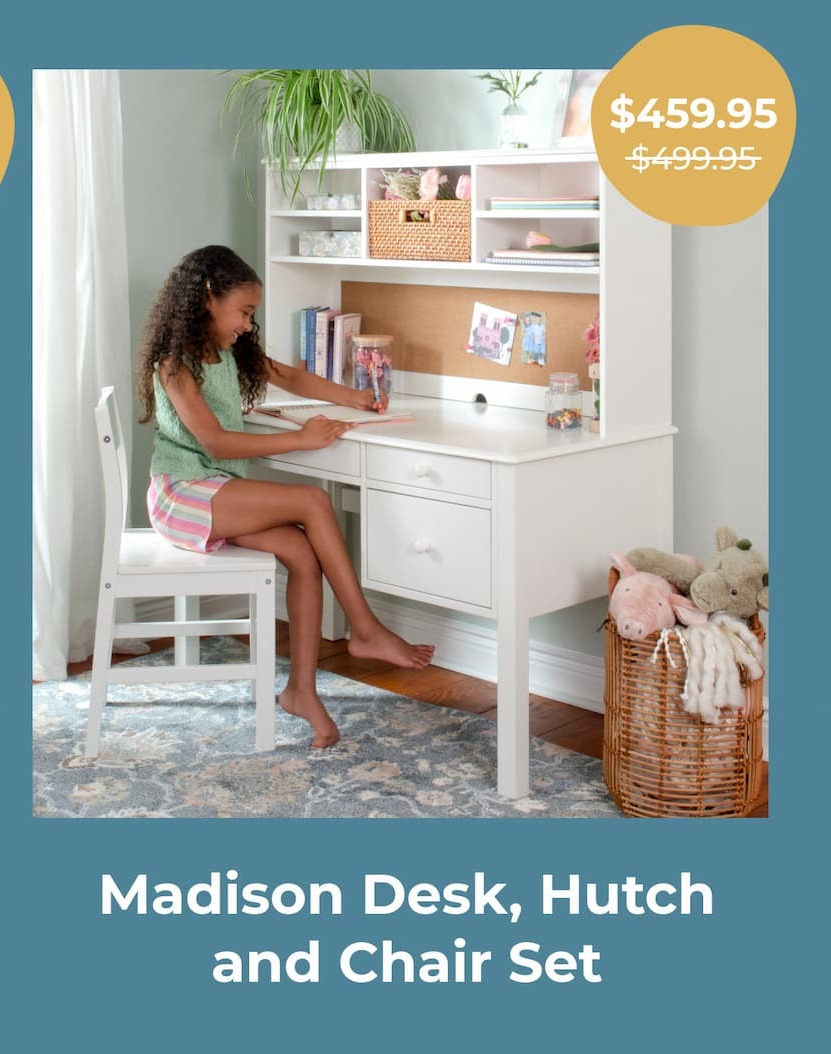 Madison Desk, Hutch and Chair Set