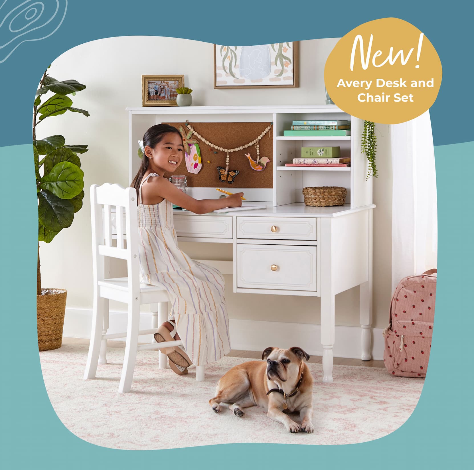 New! Avery Desk and Chair Set