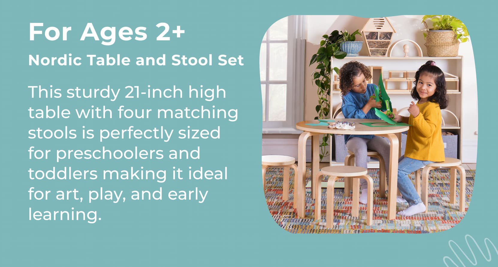 Nordic Toddler Table and Stool Set