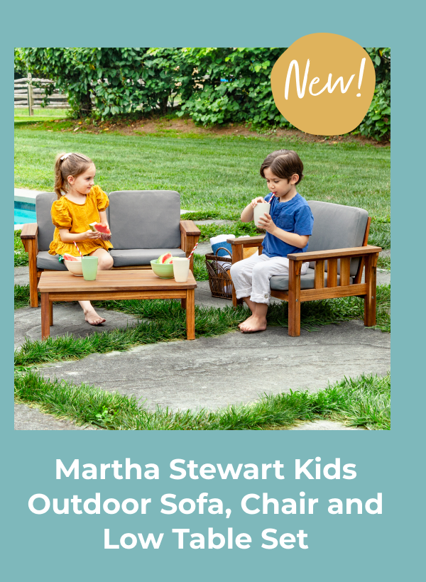 Martha Stewart Kids Outdoor Sofa, Chair and Low Table Set