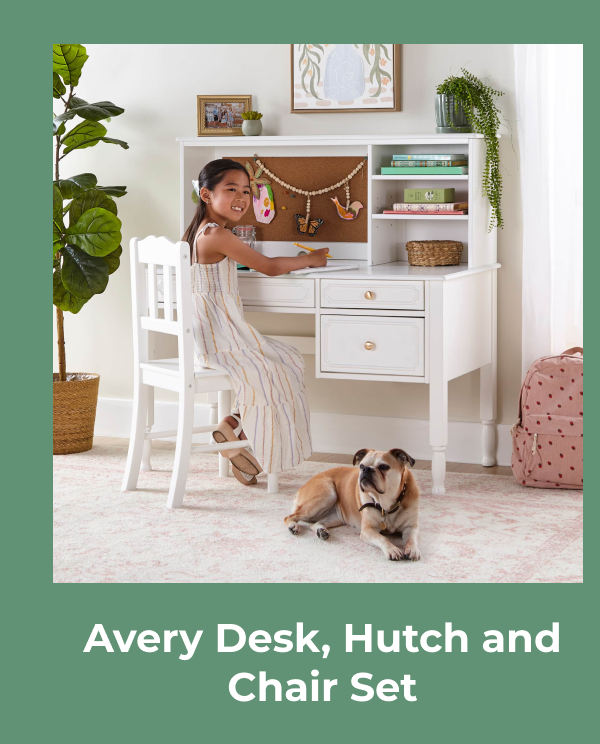 Avery Desk, Hutch and Chair Set