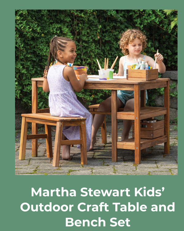 Martha Stewart Kids’ Outdoor Craft Table and Bench Set