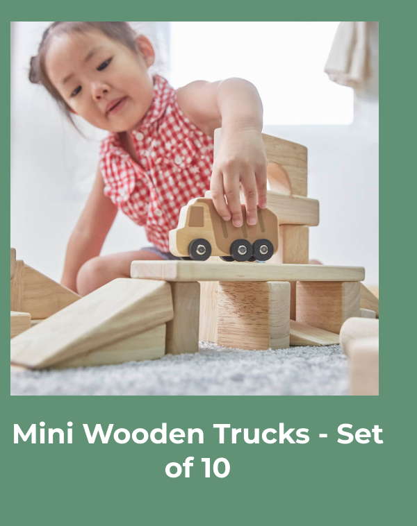 Mini Wooden Trucks - Set of 10