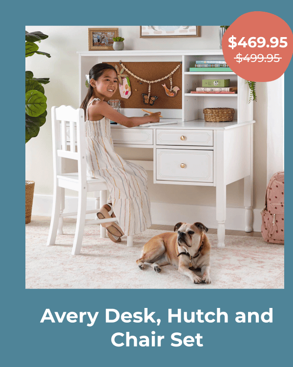 Avery Desk, Hutch and Chair Set