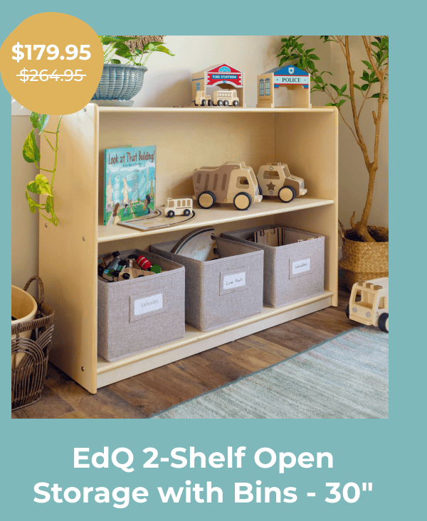 EdQ 2-Shelf Open Storage with Bins - 30"