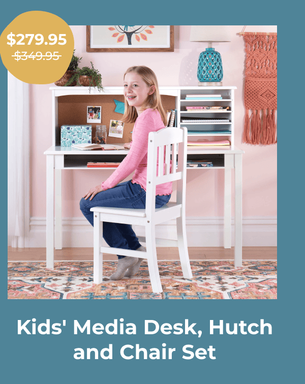 Kids' Media Desk, Hutch and Chair Set