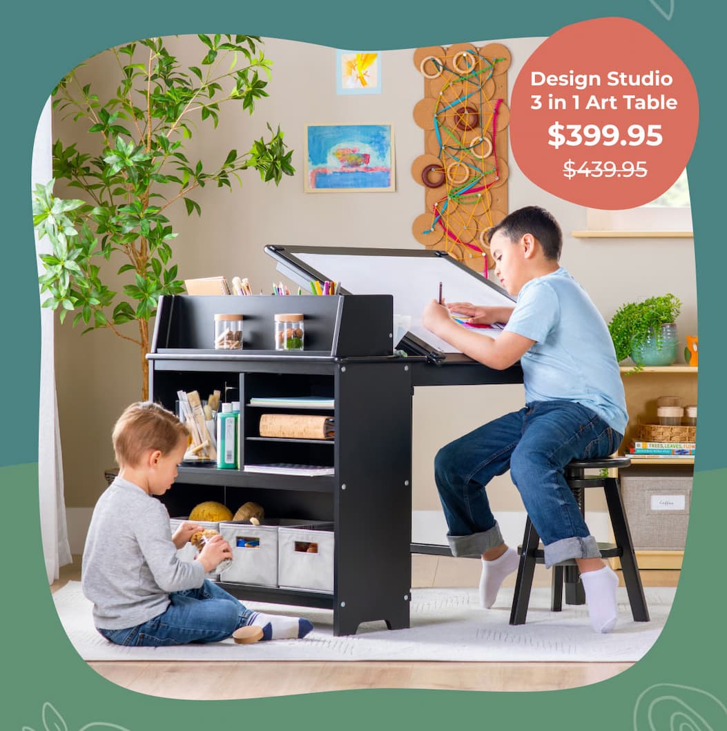 Design Studio - 3 in 1 Art Table, Drafting Table, Easel, and Stool