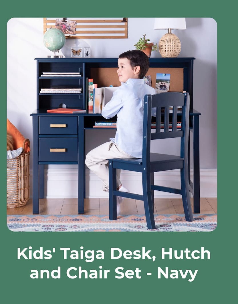 Kids' Taiga Desk, Hutch and Chair Set