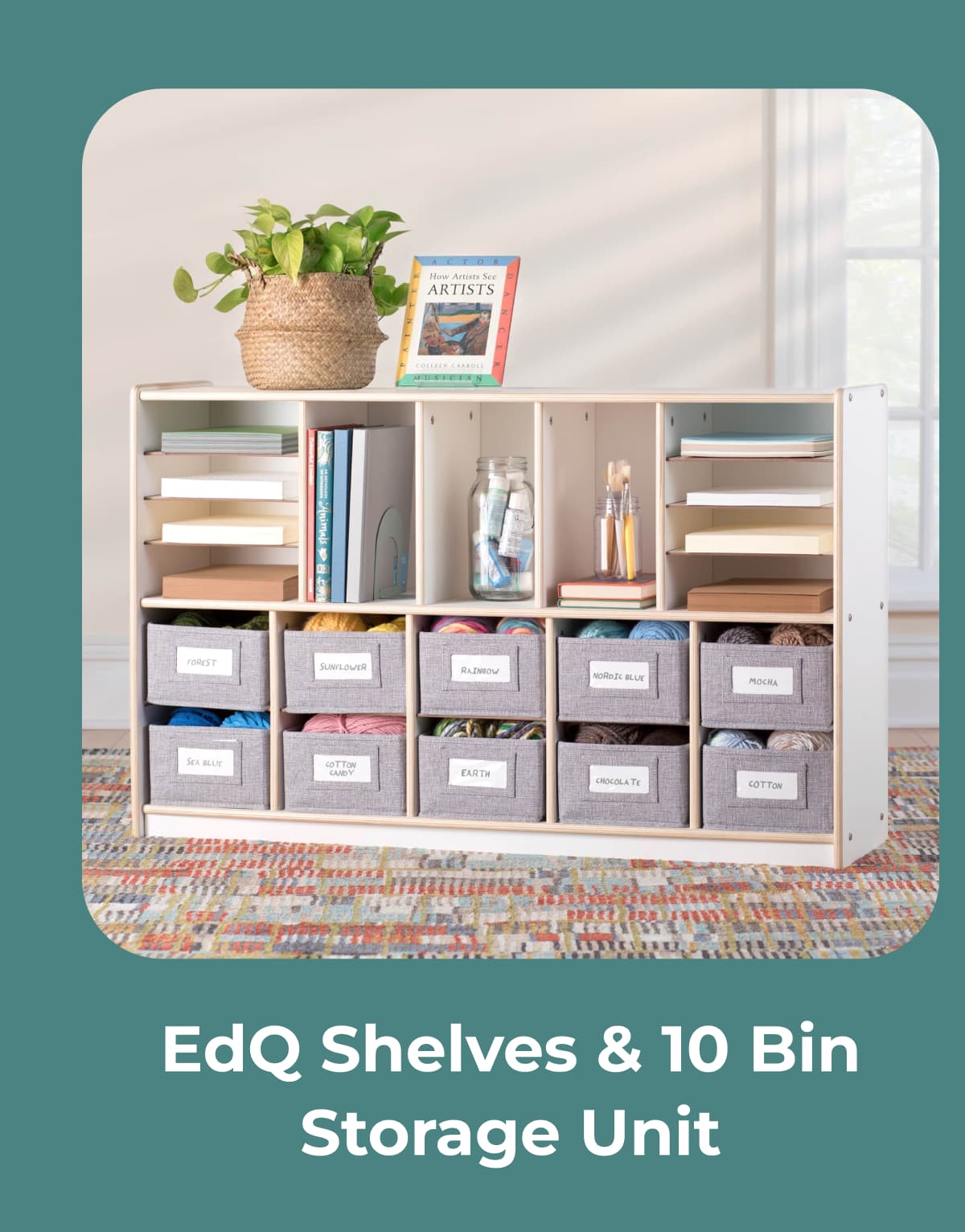 EdQ Shelves & 10 Bin Storage Unit