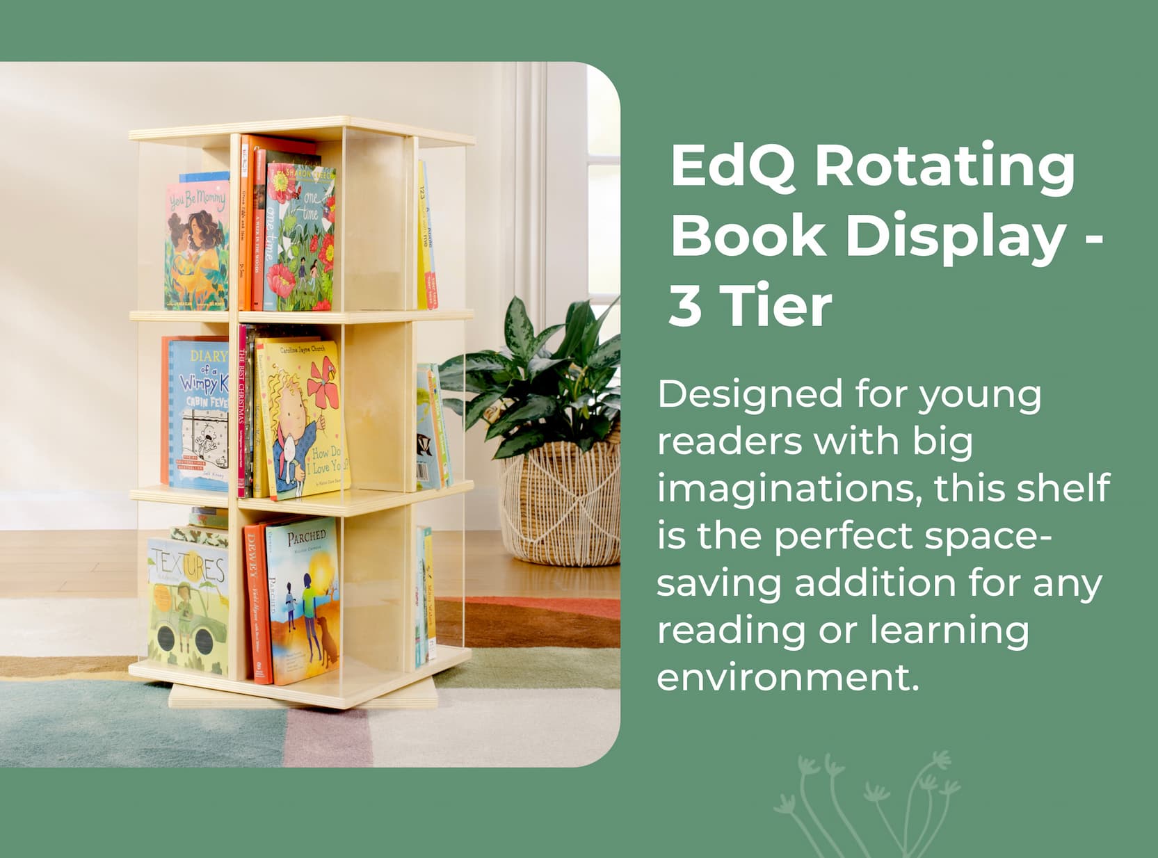 EdQ Rotating Book Display 3 Tier