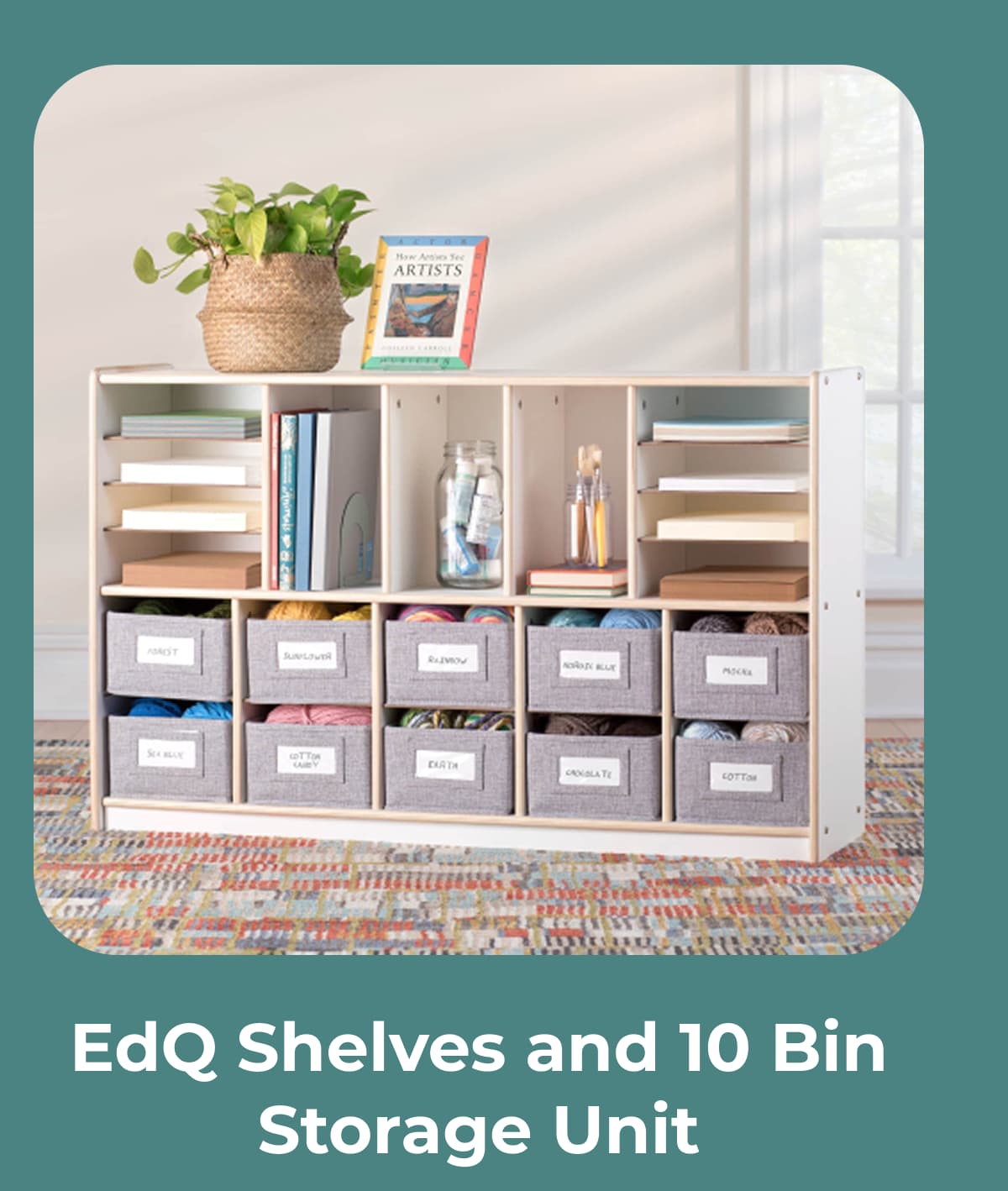 EdQ Shelves and 10 Bin Storage Unit