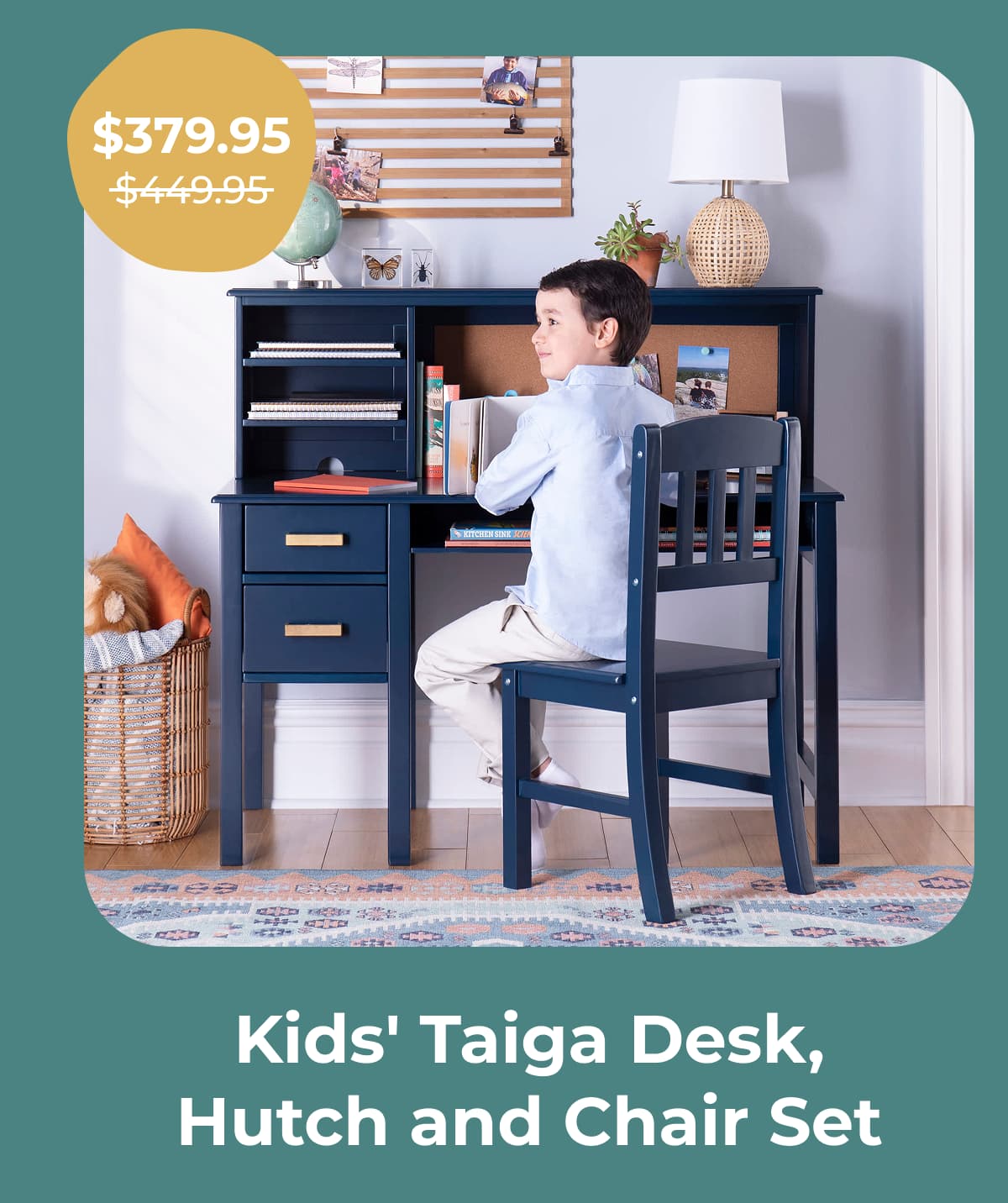 Kids' Taiga Desk, Hutch and Chair Set