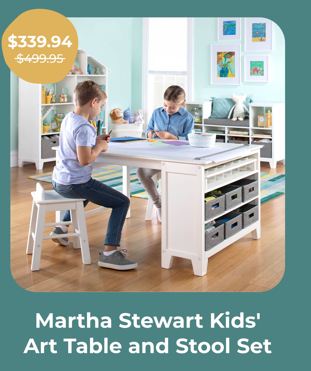Martha Stewart Kids' Art Table and Stool Set