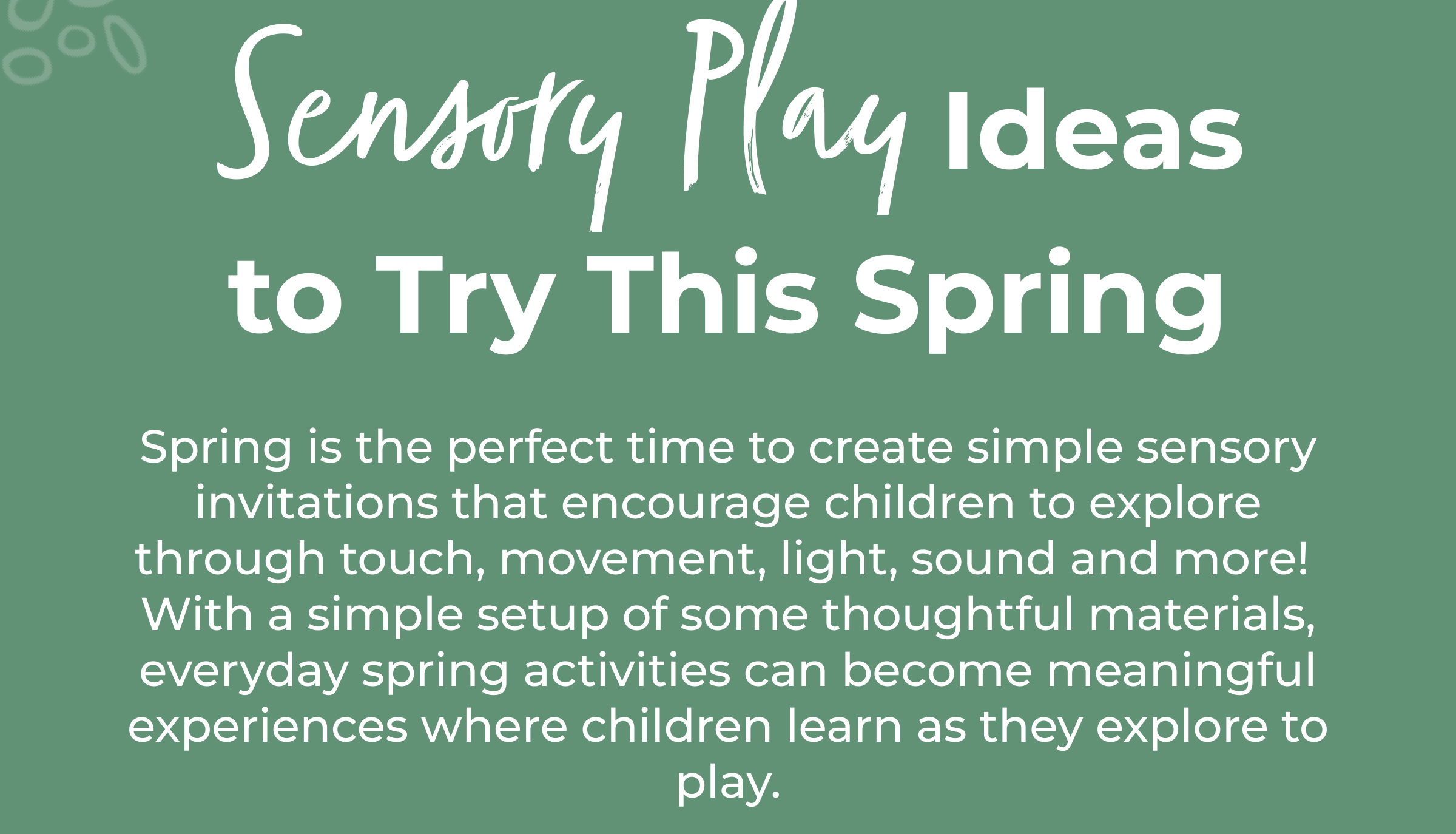 Sensory Play Ideas to Try This Spring