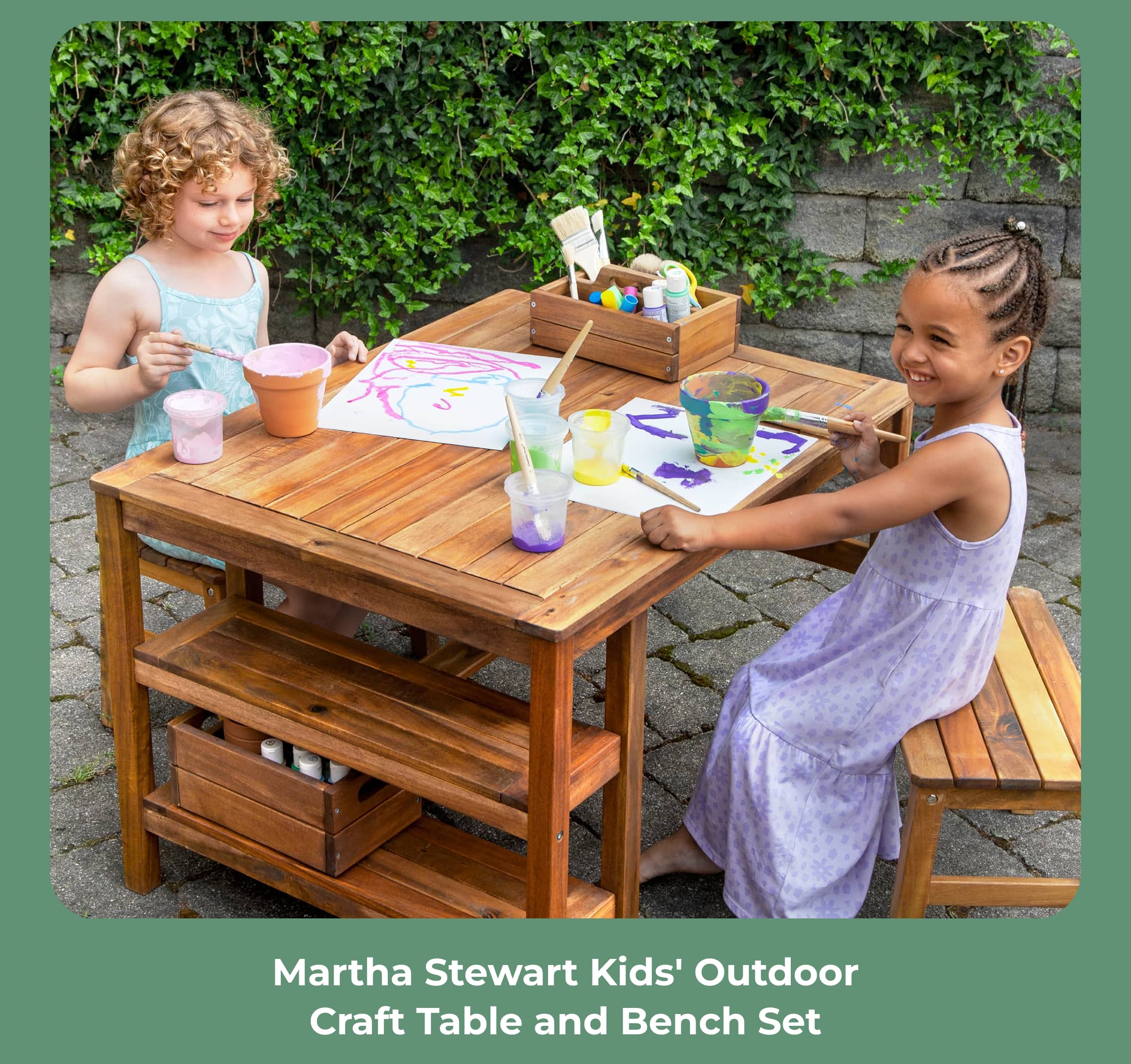 Martha Stewart Kids' Outdoor Craft Table and Bench Set
