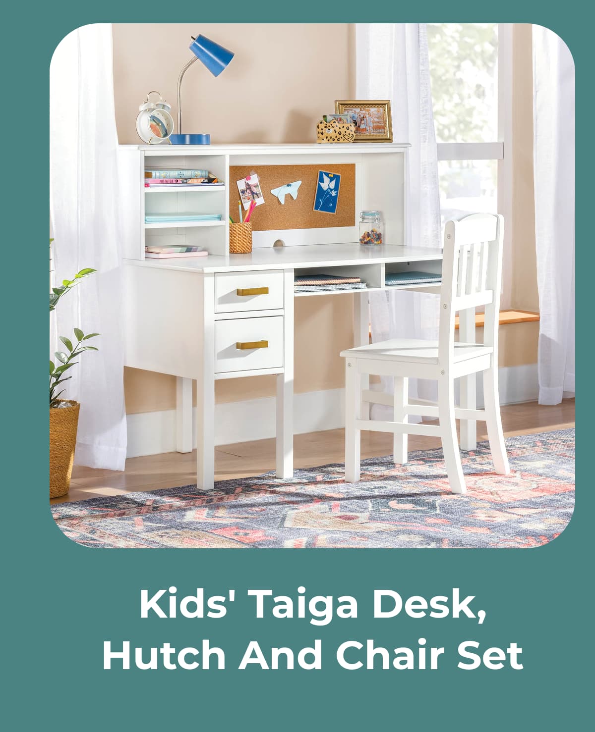 Kids' Taiga Desk, Hutch and Chair Set