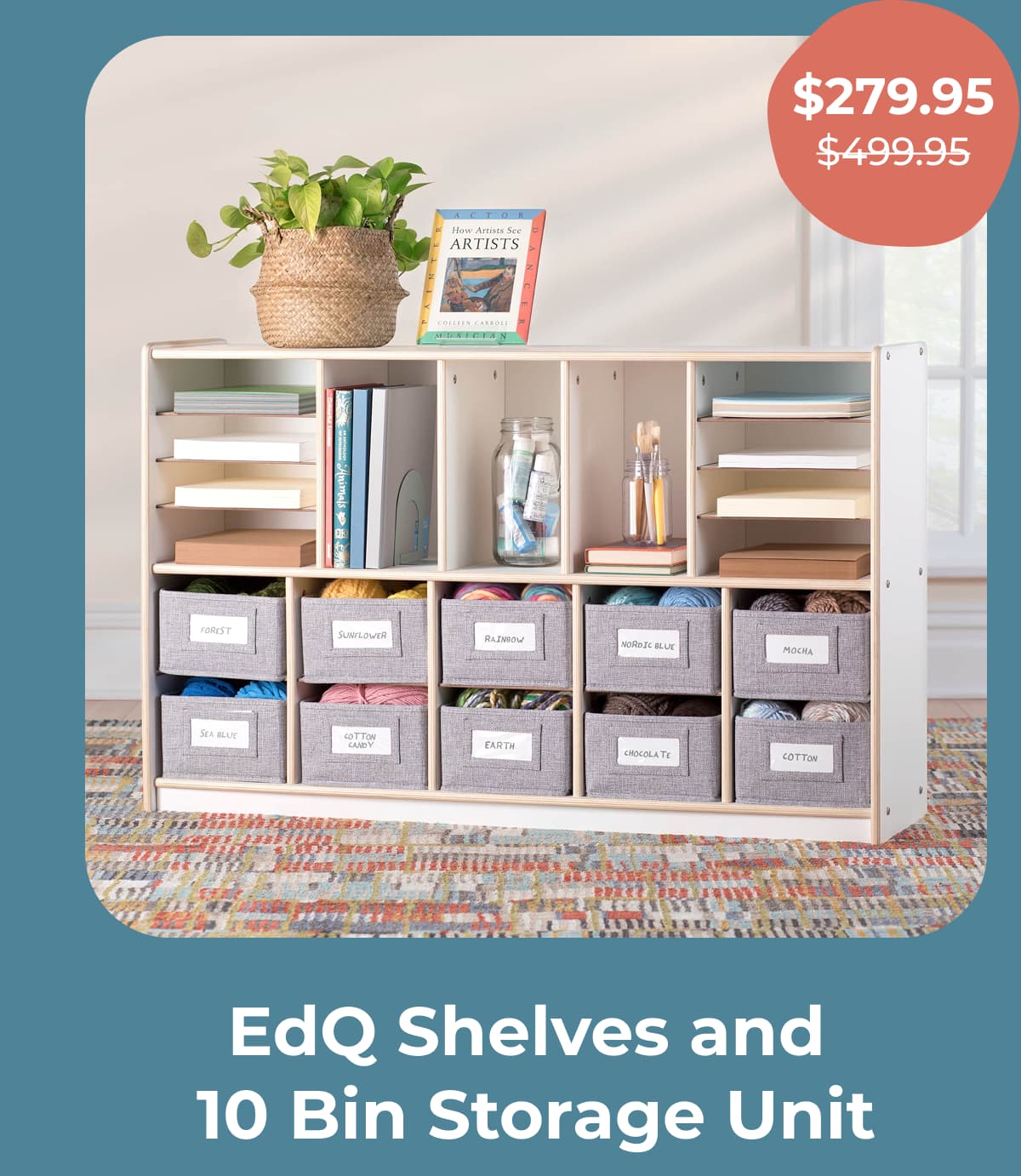 EdQ Shelves and 10 Bin Storage Unit