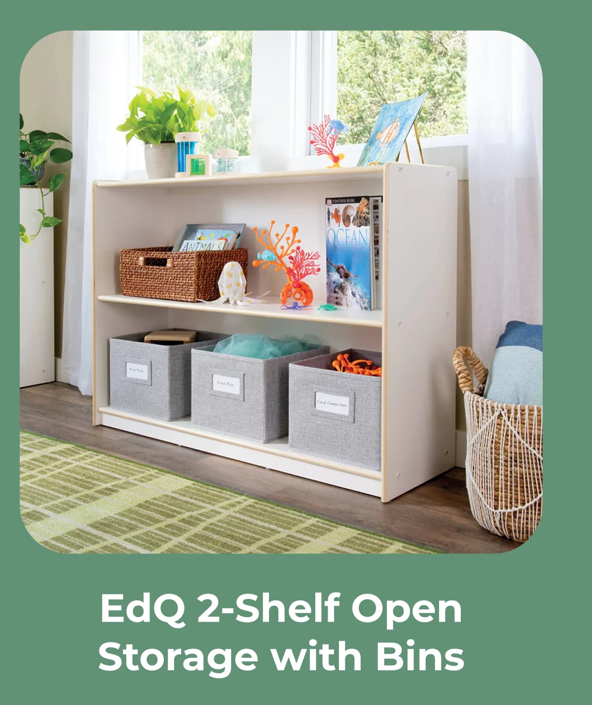 EdQ 2-Shelf Open Storage with Bins