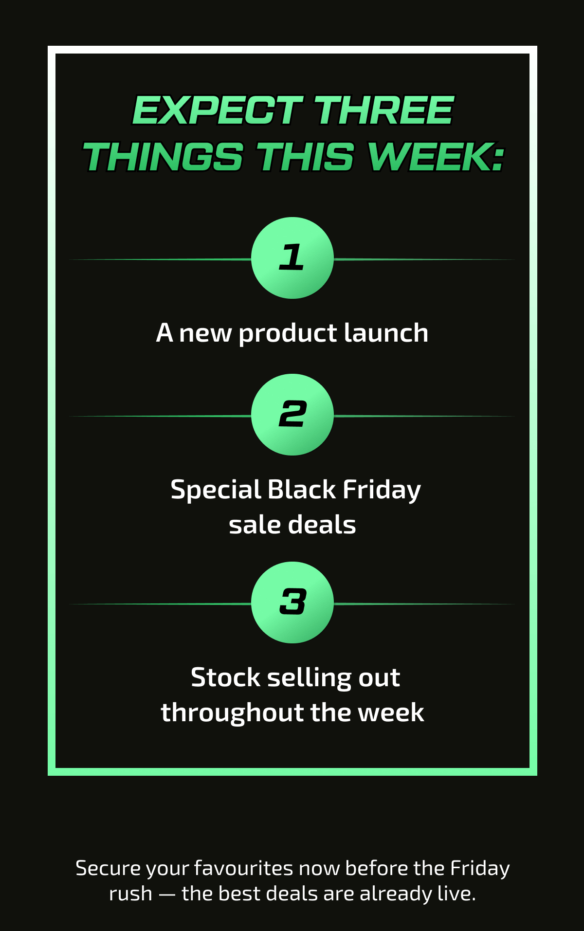 Expect three things this week: