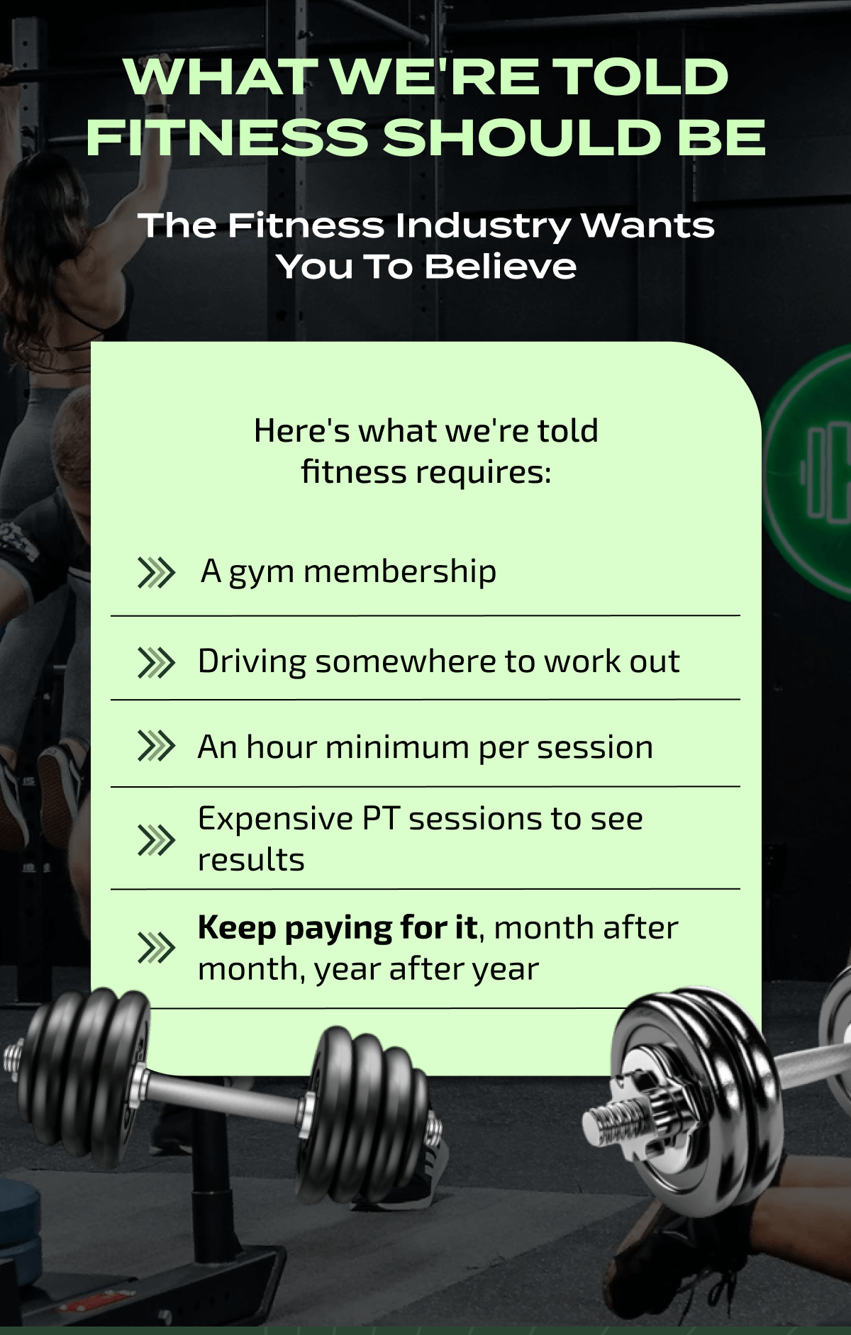 What We're Told Fitness Should Be | The Fitness Industry Wants You To Believe