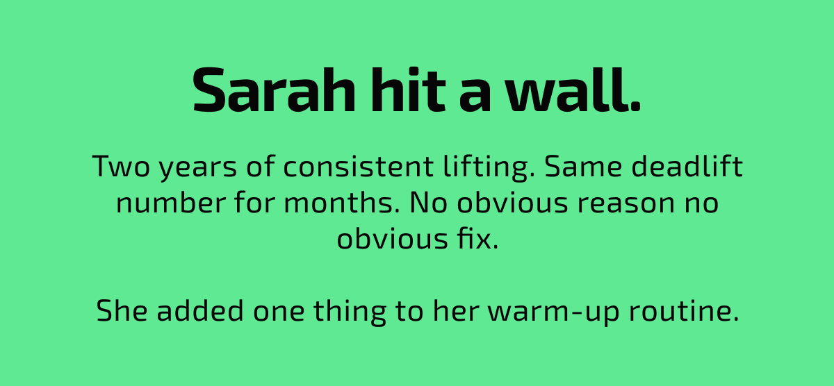 Sarah hit a wall.