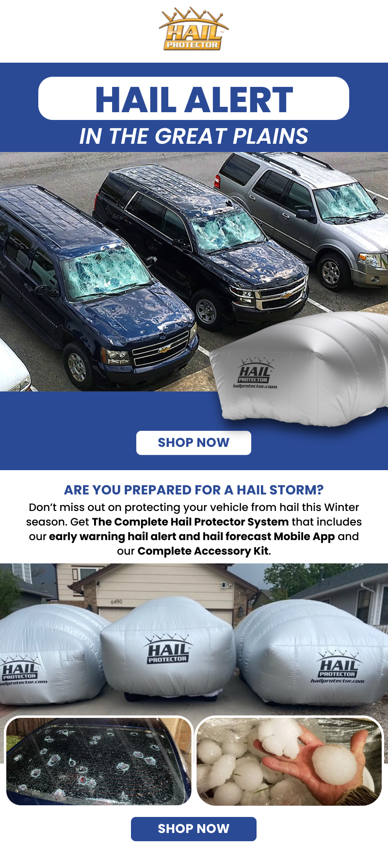 portable patented hail protector system