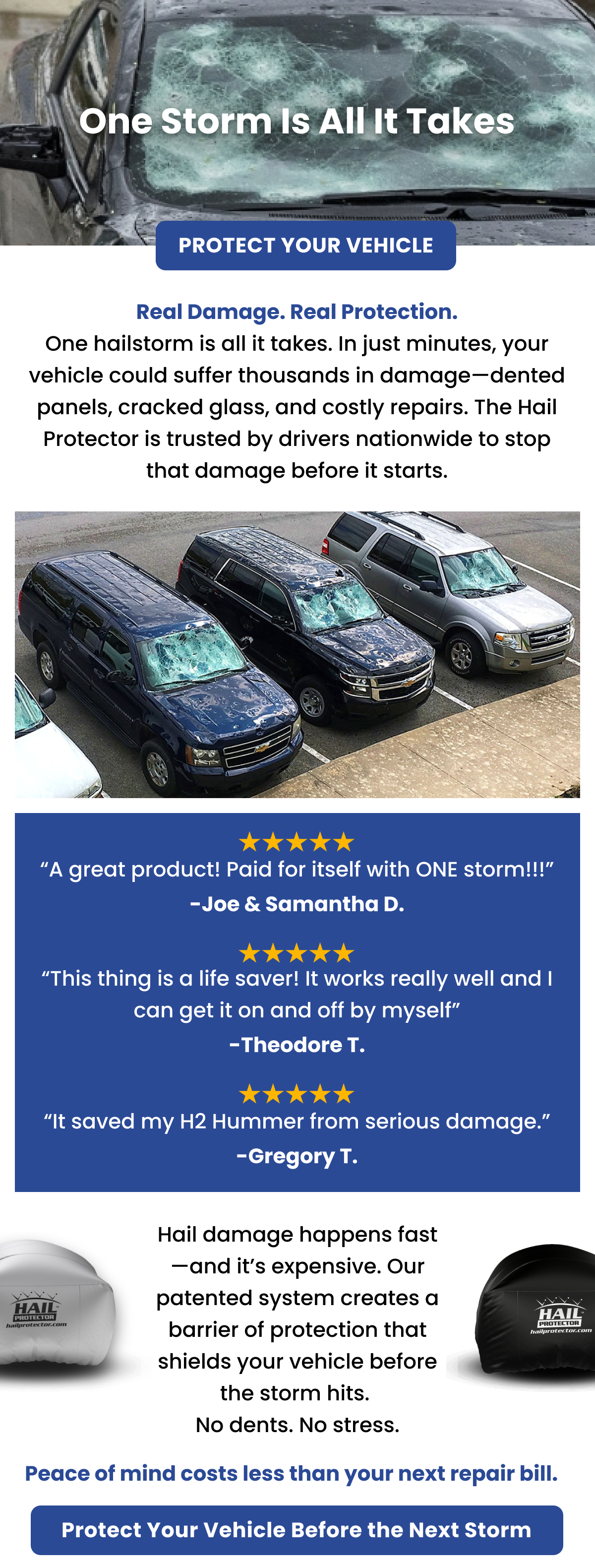 one storm is all it takes. don't wait until it's too late. shop now