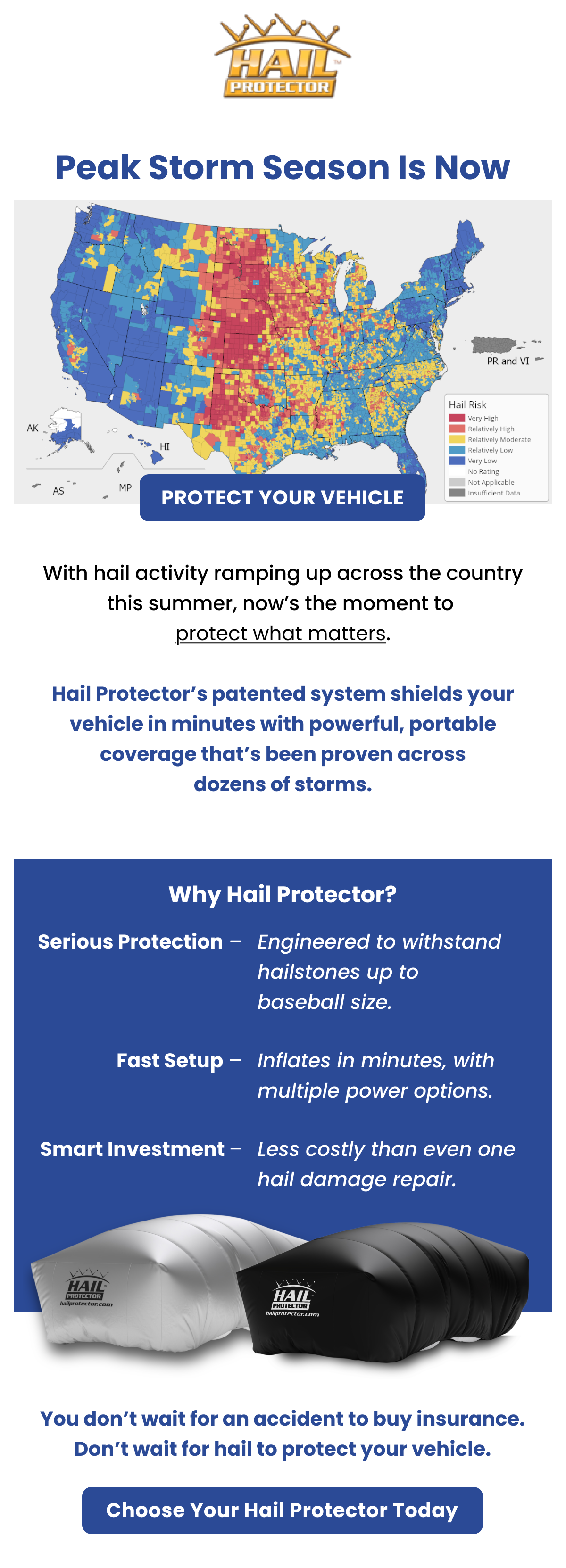 hail storm is at its peak - are you prepared? shop today