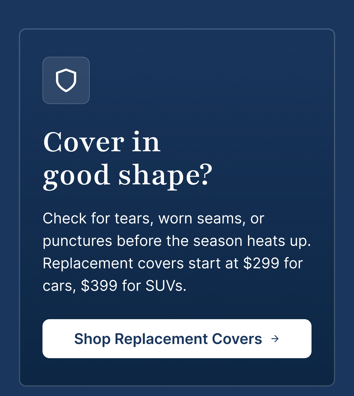 Cover in good shape?