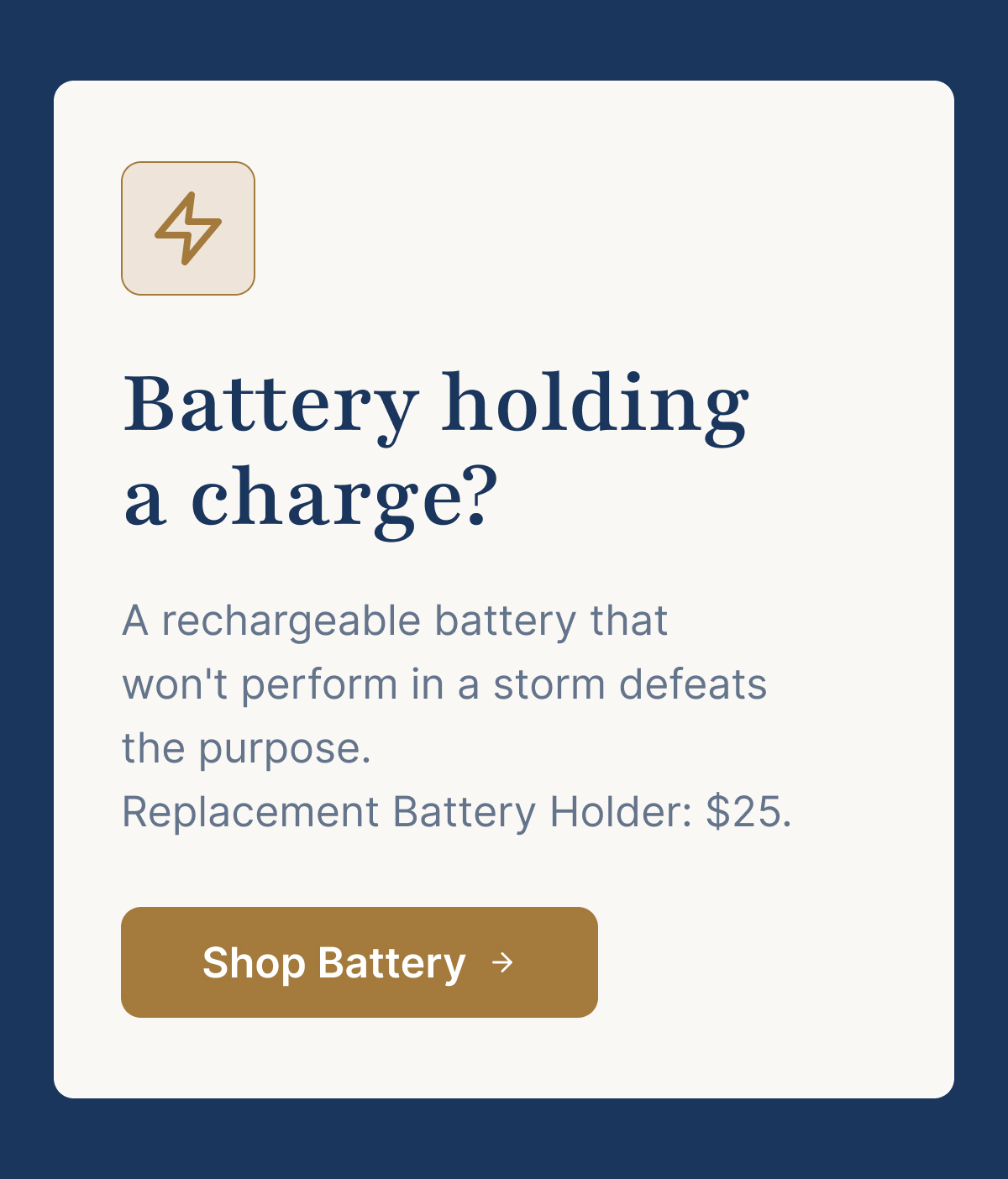 Battery holding a charge?