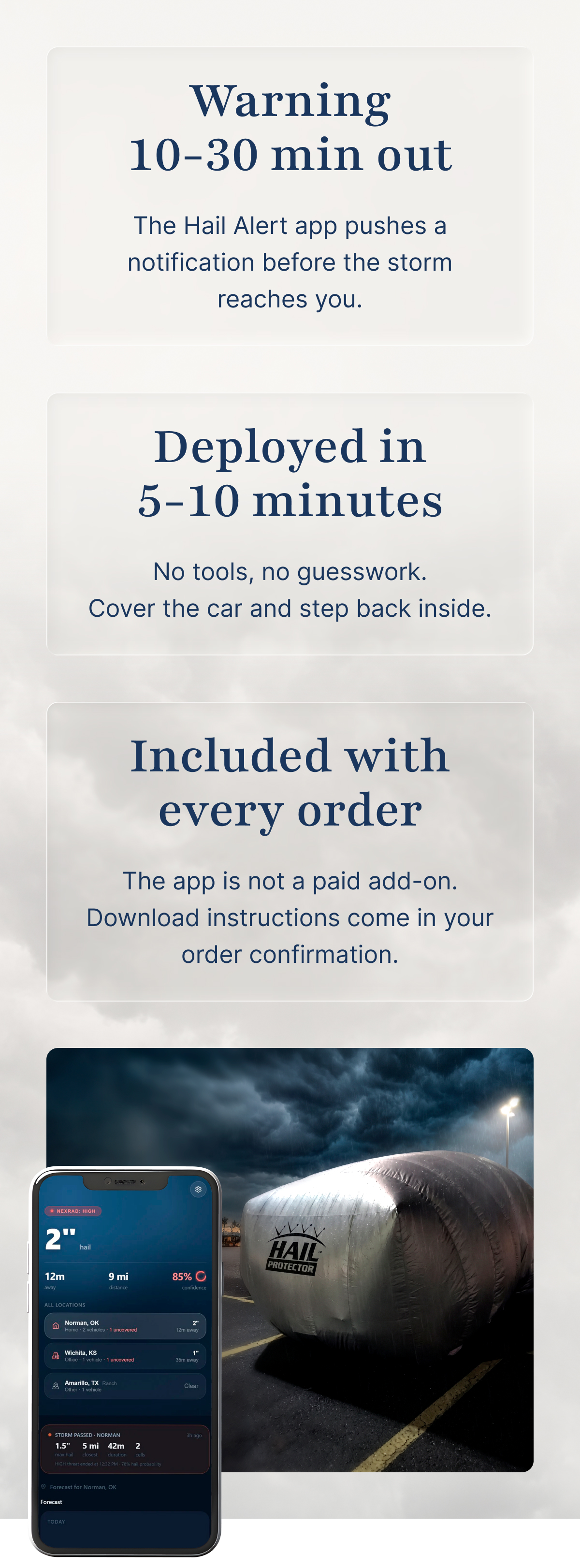 Warning 10-30 min out
