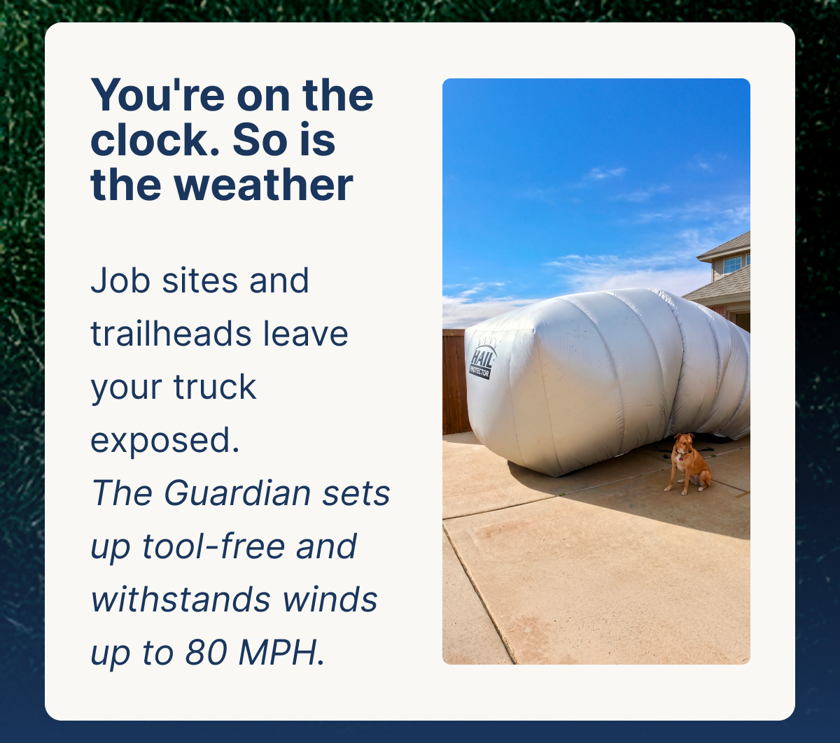 You're on the clock. So is the weather