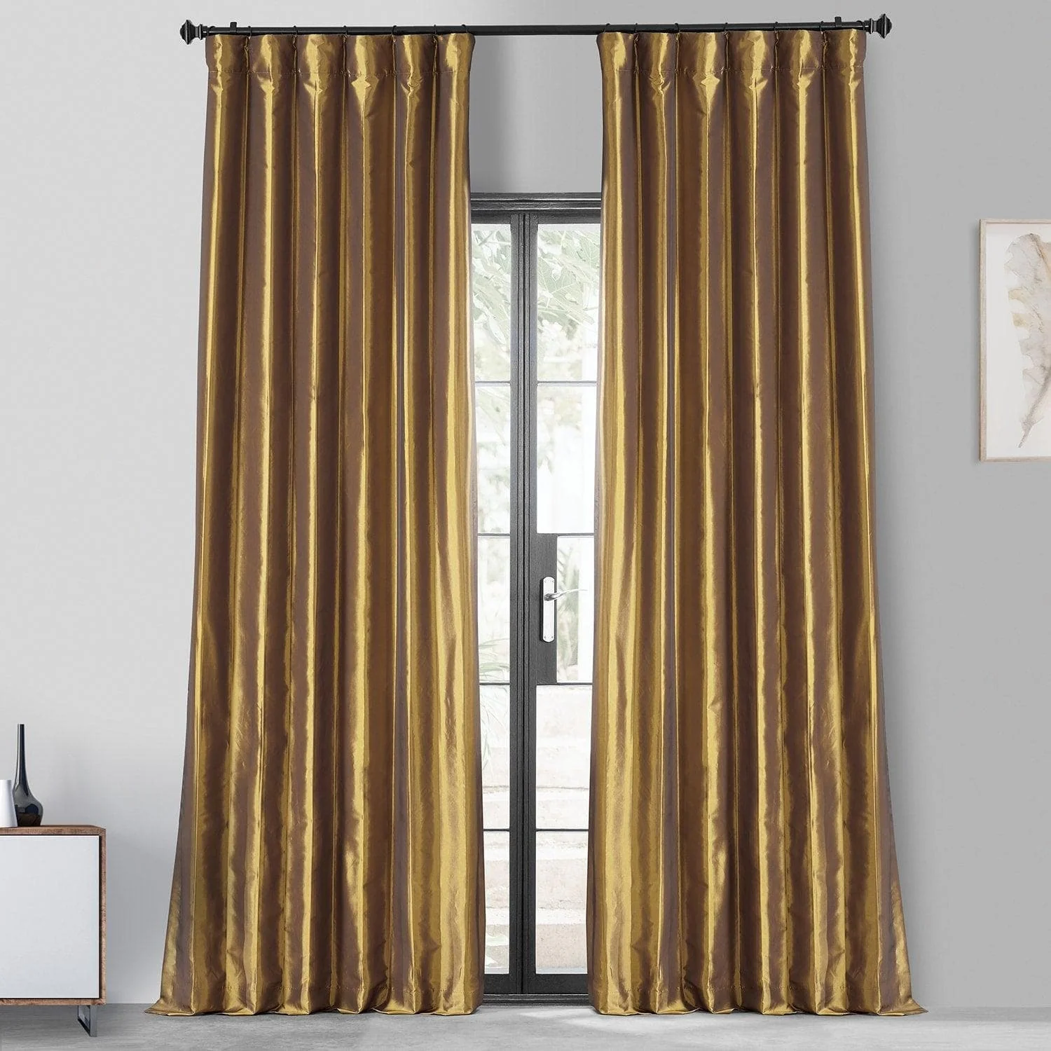 Image of Golden Spice Faux Silk Taffeta Blackout Curtain