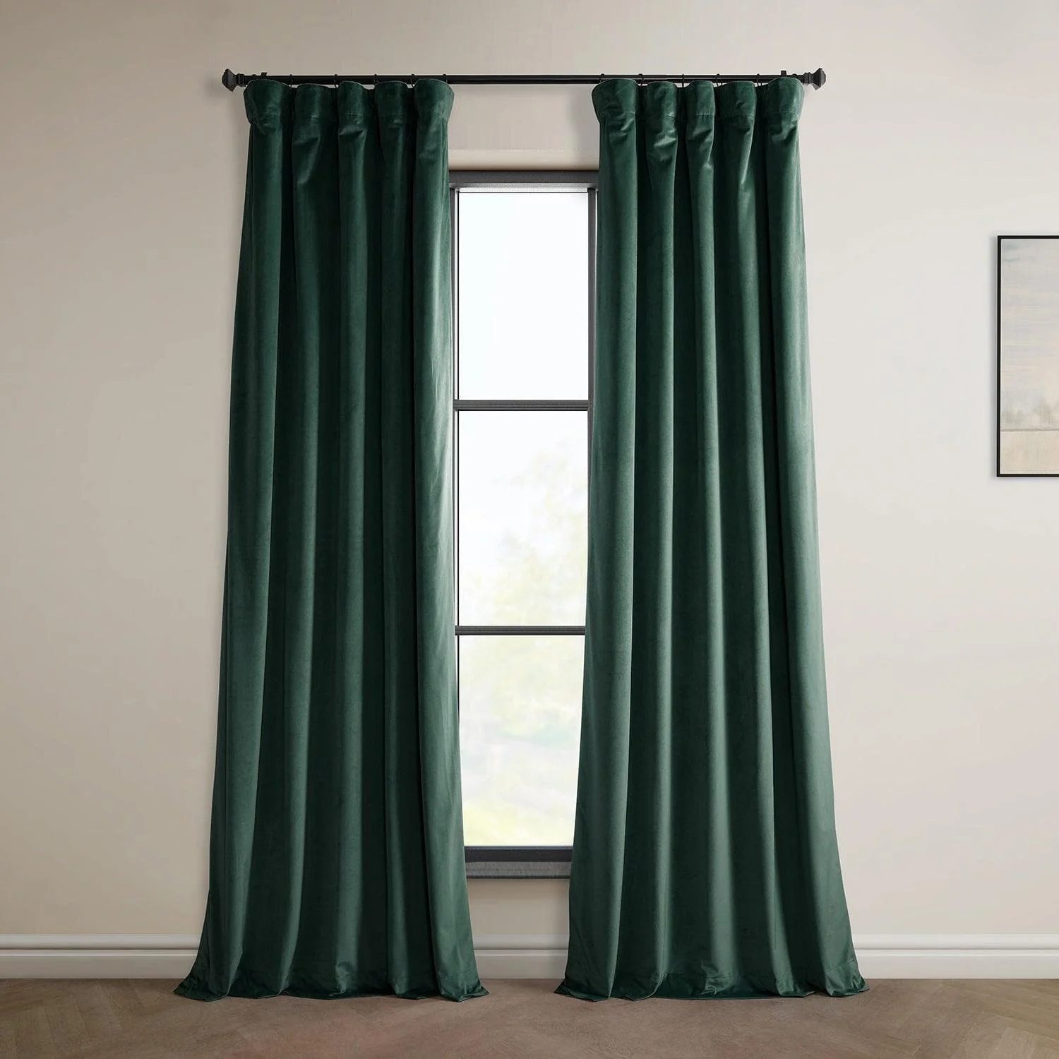 Image of Forestry Green Heritage Plush Velvet Room Darkening Curtain
