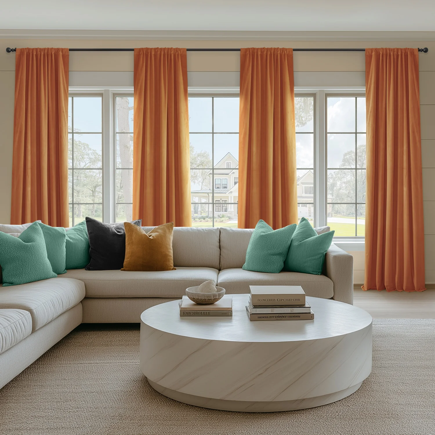 Image of Burnt Pumpkin Signature Velvet Custom Curtain