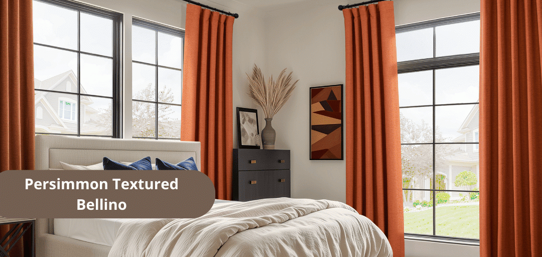 Persimmon Textured Bellino Custom Curtain