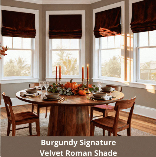 Burgundy Signature Velvet Roman Shade