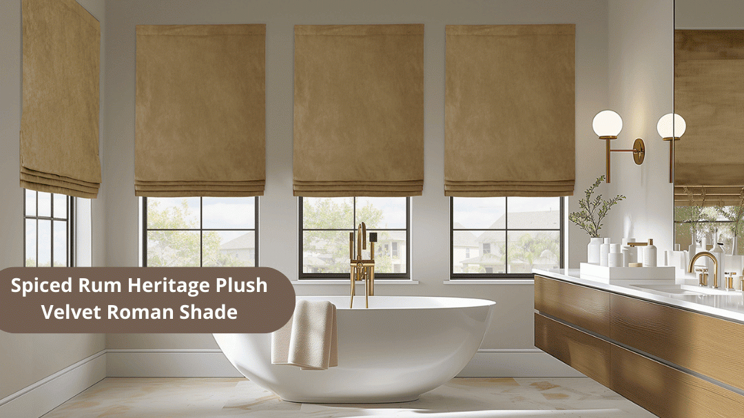 Spiced Rum Heritage Plush Velvet Roman Shade