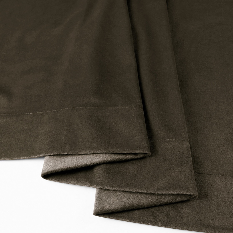 Brown Curtain Panel Showing Stitching