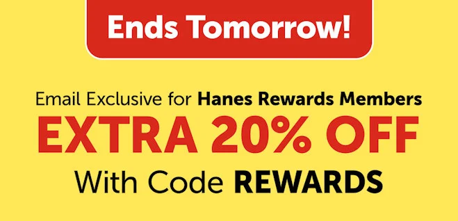 Hanes Rewards Members: Extra 20% Off with Code REWARDS